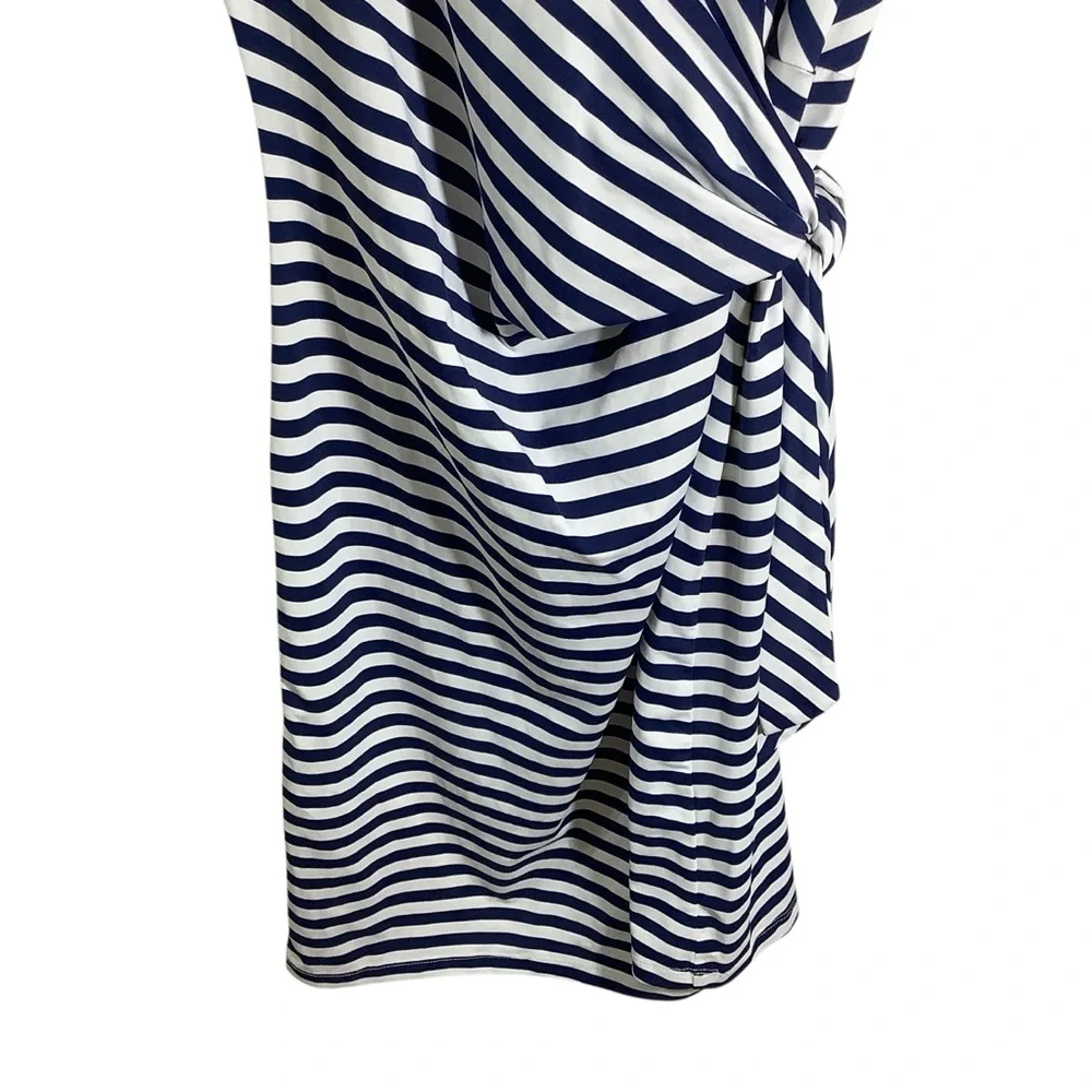 J. McLaughlin Navy and White Elora Striped Dress Striped Nautical